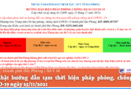 Cập nhật hướng dẫn tạm thời biện pháp phòng, chống dịch COVID-19 ngày 25/11/2021