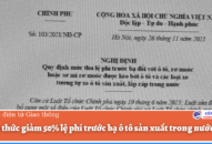 Chính thức giảm 50% lệ phí trước bạ ô tô sản xuất trong nước