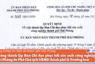 Thành lập Ban Chỉ đạo phục hồi sản xuất công nghiệp thành phố Hải Phòng