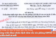 Hải Phòng triển khai chiến dịch tiêm vắc xin phòng COVID-19 cho trẻ từ đủ 12 đến dưới 18 tuổi