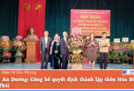 Huyện An Dương: Công bố quyết định thành lập thôn Hòa Bình, xã Hồng Thái