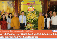 Phó Chủ tịch Thường trực UBND thành phố Lê Anh Quân thăm, chúc mừng Giáo hội Phật giáo Việt Nam thành phố
