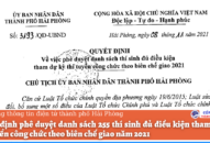 Quyết định về việc phê duyệt danh sách thí sinh đủ điều kiện tham dự kỳ thi tuyển công chức theo biên chế giao 2021