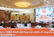 UBND thành phố họp trực tuyến về công tác phòng chống dịch COVID-19