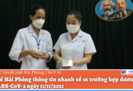 Sở Y tế Hải Phòng thông tin nhanh về 16 trường hợp dương tính với SARS-CoV-2 ngày 11/11/2021