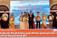 Thí sinh Nguyễn Thanh Hương (quận Đồ Sơn) giành giải nhất cuộc thi Hướng dẫn du lịch giỏi thành phố