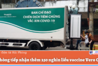 Hải Phòng tiếp nhận thêm 250 nghìn liều vaccine Vero Cell