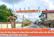 Đề án tóm tắt Xây dựng xã nông thôn mới kiểu mẫu trên địa bàn thành phố Hải Phòng, giai đoạn 2021-2025