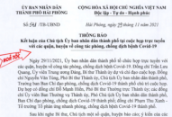 Kết luận của Chủ tịch UBND thành phố tại cuộc họp trực tuyến với các quận, huyện về công tác phòng, chống dịch bệnh COVID-19 ngày 29/11