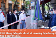 Sở Y tế Hải Phòng thông tin nhanh về 16 trường hợp dương tính với SARC-CoV-2 ngày 8/11/2021