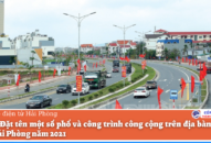 Đề án Đặt tên một số phố và công trình công cộng trên địa bàn thành phố Hải Phòng năm 2021