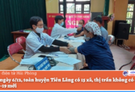 Trong ngày 6/12, toàn huyện Tiên Lãng có 15 xã, thị trấn không có ca mắc COVID-19 mới