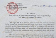 Chủ tịch UBND thành phố gửi thư khen cán bộ, công nhân viên Điện lực Hải Phòng