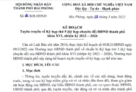 Kế hoạch Tuyên truyền về Kỳ họp thứ 5 (kỳ họp chuyên đề) HĐND thành phố khóa XVI, nhiệm kỳ 2021-2026