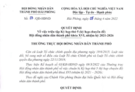 Quyết định triệu tập Kỳ họp thứ 5 (kỳ họp chuyên đề) HĐND thành phố khóa XVI (nhiệm kỳ 2021-2026)