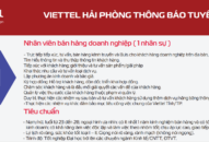 Thông báo tuyển dụng tại Viettel Hải Phòng