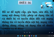 Điều 16. Hồ sơ đề nghị cấp, gia hạn, sửa đổi, bổ sung nội dung Giấy phép sử dụng tần số và thiết bị vô tuyến điện đối với mạng thông tin vô tuyến điện nội bộ, mạng viễn thông dùng riêng sử dụng tần số thuộc nghiệp vụ di động (Thông tư 04/2021/TT-BTTTT hướng dẫn thủ tục cấp giấy phép sử dụng tần số vô tuyến điện)