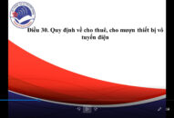 Điều 30. Quy định về cho thuê, cho mượn thiết bị vô tuyến điện (Thông tư 04/2021/TT-BTTTT hướng dẫn thủ tục cấp giấy phép sử dụng tần số vô tuyến điện)