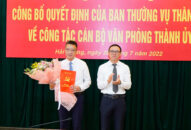 Đồng chí Bùi Quốc Hùng giữ chức vụ Phó Chánh Văn phòng Thành ủy