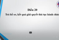 Điều 20. Trả hồ sơ, kết quả giải quyết thủ tục hành chính (Nghị định số 01 về thực hiện cơ chế một cửa, một cửa liên thông trong giải quyết thủ tục hành chính)