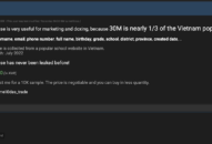 Dữ liệu của 30 triệu dân Việt Nam bị rao bán