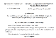 Bộ Giáo dục và Đào tạo ban hành khung kế hoạch thời gian năm học 2022-2023 đối với giáo dục mầm non, giáo dục phổ thông và giáo dục thường xuyên áp dụng trong toàn quốc