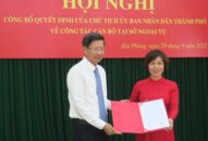 Công bố Quyết định của Chủ tịch UBND thành phố về công tác cán bộ tại Sở Ngoại vụ: Đồng chí Nguyễn Thị Bích Dung giữ chức vụ Giám đốc Sở Ngoại vụ