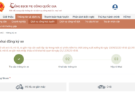 Hướng dẫn quy trình thực hiện đăng ký xe qua Cổng dịch vụ công Quốc gia