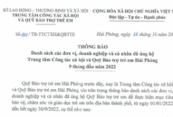 Thông báo danh sách các đơn vị, doanh nghiệp và cá nhân đã ủng hộ Trung tâm Công tác xã hội và Quỹ Bảo trợ trẻ em Hải Phòng 9 tháng đầu năm 2022