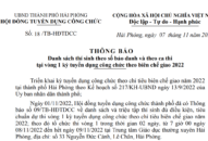 Thông báo danh sách thí sinh theo số báo danh và theo ca thi tại Vòng 1 Kỳ tuyển dụng công chức theo biên chế giao 2022