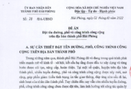 Thông tin về việc đặt tên 02 đường, 42 phố, 01 công trình công cộng trên địa bàn thành phố Hải Phòng