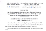 Sửa đổi, bổ sung quy định một số loại phí, lệ phí trên địa bàn thành phố Hải Phòng