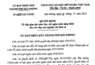 Quyết định về việc giao dự toán thu, chi ngân sách năm 2023 cho các cấp, các ngành, các đơn vị trên địa thành phố Hải Phòng