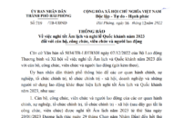 Thông báo nghỉ tết Âm lịch và nghỉ lễ Quốc khánh năm 2023 đối với cán bộ, công chức, viên chức và người lao động trên địa bàn thành phố