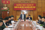 Thường trực Thành ủy làm việc với Ban Chấp hành Đảng bộ huyện Kiến Thụy