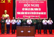 Hiệp đồng ứng phó với sự cố thiên tai và giao ban đóng quân canh phòng Quý I/2023