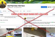 Giả mạo fanpage của tổ chức Phật giáo để lừa đảo