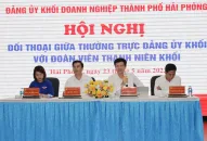 Thường trực Đảng ủy Khối Doanh nghiệp thành phố đối thoại với Đoàn viên thanh niên