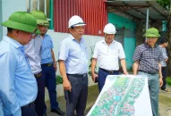 Phó Chủ tịch UBND thành phố Nguyễn Đức Thọ kiểm tra tình hình thực hiện một số dự án giao thông trọng điểm trên địa bàn huyện Vĩnh Bảo