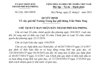 Giải thể trường Trung học phổ thông Trần Nhân Tông (quận Dương Kinh)