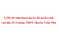 2.256 thí sinh tham dự kỳ thi tuyển sinh vào lớp 10 Trường THPT chuyên Trần Phú