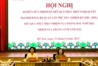 Quận ủy Đồ Sơn sơ kết giữa nhiệm kỳ kết quả thực hiện Nghị quyết Đại hội Đảng bộ quận lần thứ XXV (nhiệm kỳ 2020-2025)