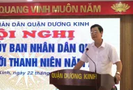 Chủ tịch UBND quận Dương Kinh đối thoại với thanh niên trên địa bàn quận