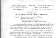 Cơ quan Cảnh sát điều tra Công an TP Hải Phòng thông báo tìm bị hại