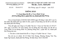 Thông báo hoạt động bãi đỗ xe Traco Đình Vũ tại phường Đông Hải 2, quận Hải An