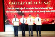 Trao giải cho 3 tập thể và 33 tác phẩm xuất sắc trong Cuộc thi viết chính luận về bảo vệ nền tảng tư tưởng của Đảng, đấu tranh phản bác các quan điểm sai trái, thù địch năm 2023