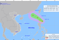 Vùng áp thấp đã mạnh lên thành áp thấp nhiệt đới tiến gần Biển Đông