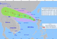 Áp thấp nhiệt đới đã mạnh lên thành bão số 1 Talim trên Biển Đông