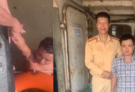 Cảnh sát đường thủy cứu 1 thuyền viên rơi sông ở Hải Phòng