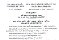 Nghị quyết số 22/NQ-HĐND về Nhiệm vụ Quy hoạch chung Đô thị mới Thủy Nguyên đến năm 2045